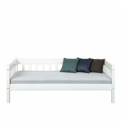 100x70x209 Skandi Holzbett In Weiß - Beato -Valganios Sales 100x70x209 skandi holzbett in weiss aus kiefer inklusive lattenrost beato 03