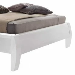 160x200 Doppelbett In Weiß & Dunkelbraun - Vattaru -Valganios Sales 160x200 doppelbett in weiss dunkelbraun pinie holzrahmen stoff kopfteil vattaru 03