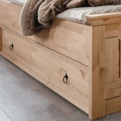 180x200 Landhausbett Aus Kiefer Gebeizt & Geölt - Voeca -Valganios Sales 180x200 landhausbett aus kiefer gebeizt geoelt bettkaesten optional voeca 03