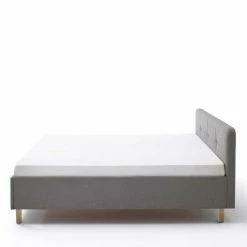 180x200 Stoffbett In Hellgrau - Vogotra -Valganios Sales 180x200 stoffbett in hellgrau mit holzbeinen in eiche vogotra 02