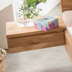 2 Personen Holzbett In Schwebeoptik - Smiralda (dreiteilig) -Valganios Sales 2 personen holzbett in schwebeoptik mit nachtkommoden smiralda 04