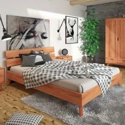 210 Cm Überlänge Bettrahmen Mit Kopfteil - Junola -Valganios Sales 210 cm ueberlaenge bettrahmen mit kopfteil aus kernbuche massivholz junola 03