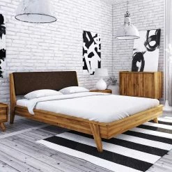 220cm überlanges Bett Im Retro-.Design - Hardus 8 220cm überlanges Bett Im Retro-.Design - Hardus -Valganios Sales 220cm ueberlanges bett im retro .design aus wildeiche kunstleder braun hardus 01