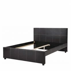 3 Größen Kunstlederbett In Dunkelbraun - Caspard