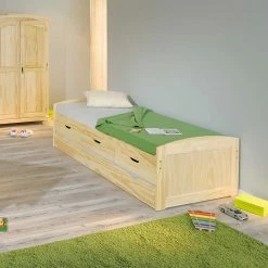 90x200 Bett Mit Ausziehbett & Schubladen - Alejandro -Valganios Sales 90x200 bett mit ausziehbett schubladen aus kiefer massivholz alejandro 03