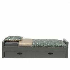 90x200 Holzbett In Grau Aus Kiefer - Firgetta -Valganios Sales 90x200 holzbett in grau aus kiefer optional mit bettkasten schublade firgetta 02