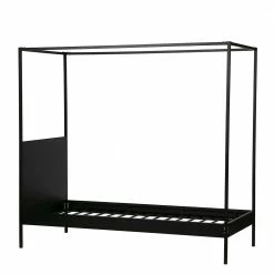90x200 Metall Himmelbett In Schwarz - Madrilena