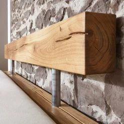 Balken Holzbett Aus Wildeiche Geölt - Satton I -Valganios Sales balken holzbett aus wildeiche geoelt mit kufen gestell satton i 04