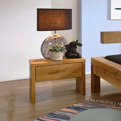 Balken Wildeiche Bett & Nachttische - Satton I (dreiteilig) -Valganios Sales balken wildeiche bett nachttische optional mit bettkasten satton i 03