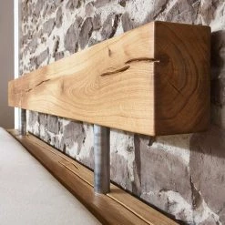 Balken Wildeiche Bett & Nachttische - Satton I (dreiteilig) -Valganios Sales balken wildeiche bett nachttische optional mit bettkasten satton i 05