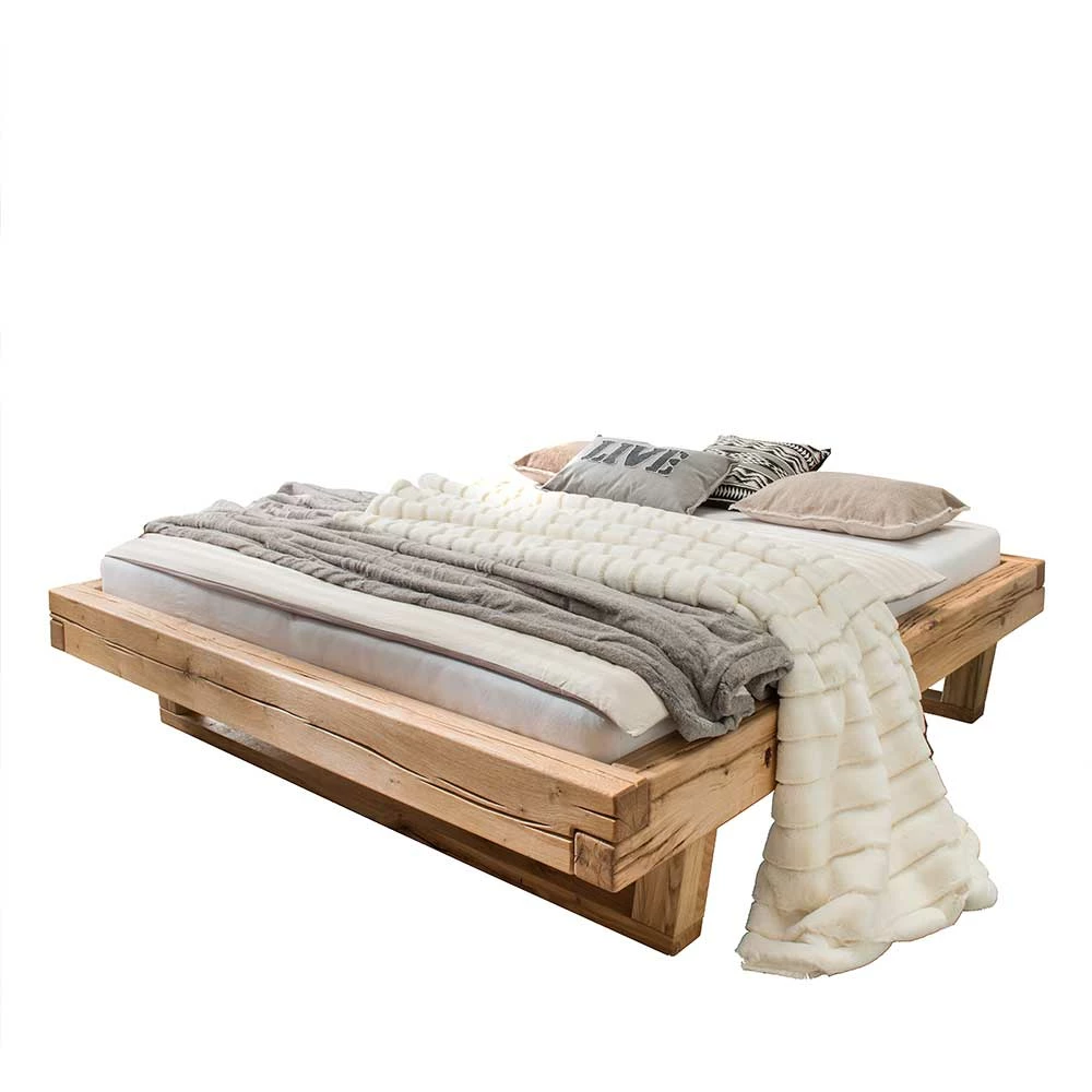 Balkenbett aus Eichenholz mit Kufen - Piassona Balkenbett Aus Eichenholz Mit Kufen - Piassona -Valganios Sales balkenbett aus eichenholz mit kufen ohne kopfteil geoeltes massivholz piassona f