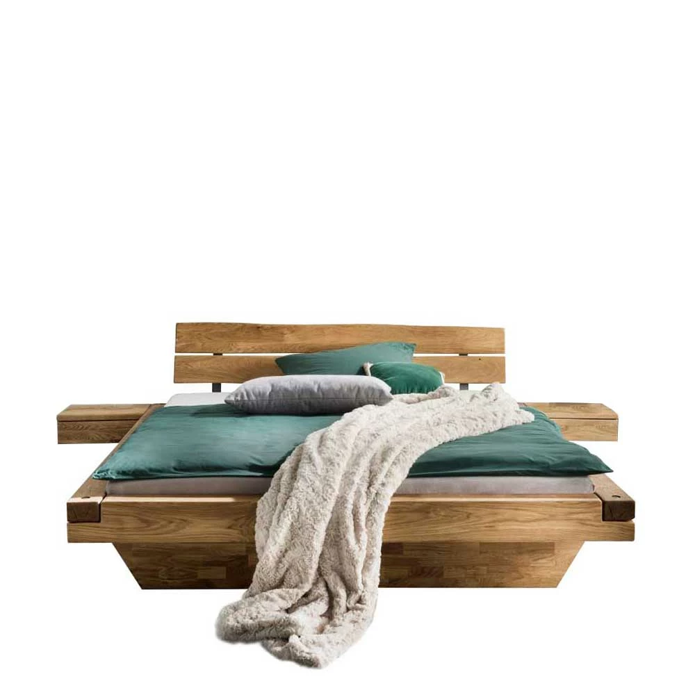 Balkenbett mit Baumkanten Kopfteil - Laredo (dreiteilig) Balkenbett Mit Baumkanten Kopfteil - Laredo (dreiteilig) -Valganios Sales balkenbett mit baumkanten kopfteil aus wildeiche massivholz laredo f