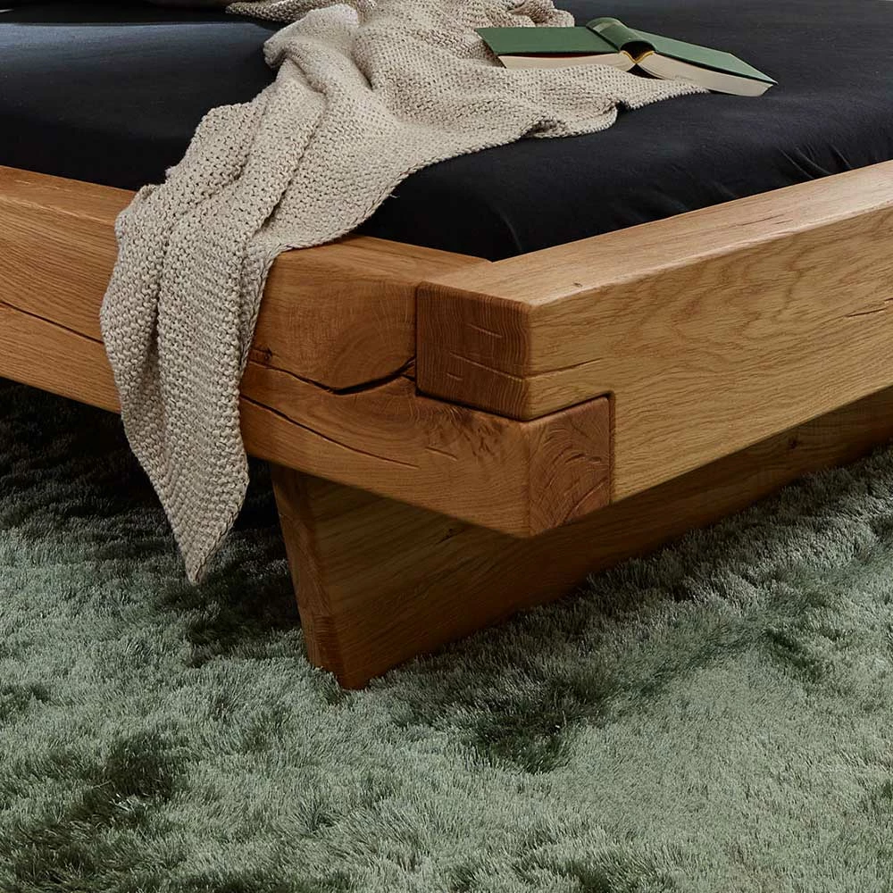 Baumkante Kopfteil Bett Mit Balken Rahmen - Montpa 5 Baumkante Kopfteil Bett Mit Balken Rahmen - Montpa – Bild 3