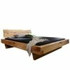 Baumkante Kopfteil Bett Mit Balken Rahmen - Montpa -Valganios Sales baumkante kopfteil bett mit balken rahmen in schwebender optik wildeiche montpa f