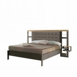 Bett Leah In Braun Grau Metall