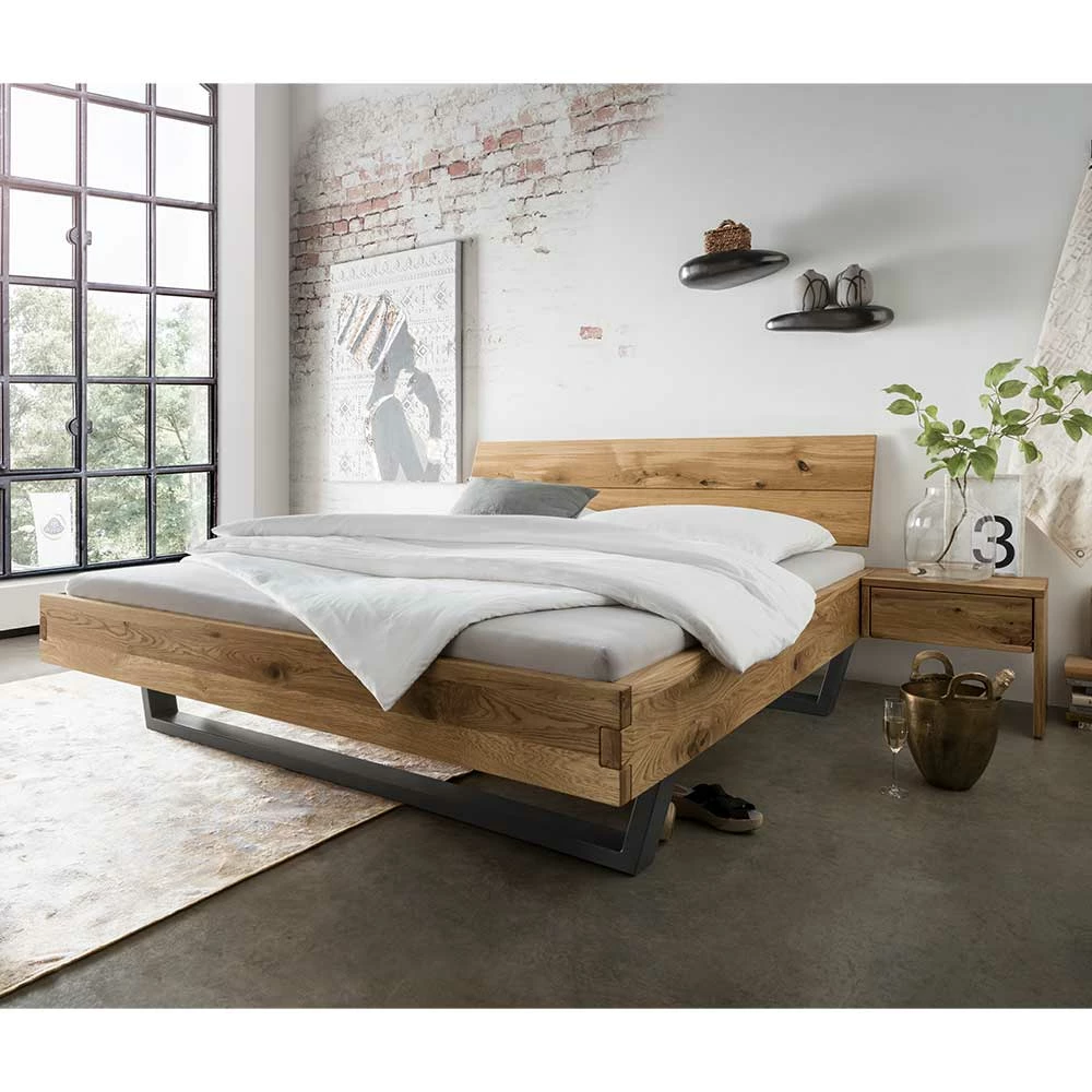 Bett & Nachtkommoden aus Wildeiche - Aryvano (dreiteilig) Bett & Nachtkommoden Aus Wildeiche - Aryvano (dreiteilig) -Valganios Sales bett nachtkommoden aus wildeiche in topp qualitaet aryvano 01