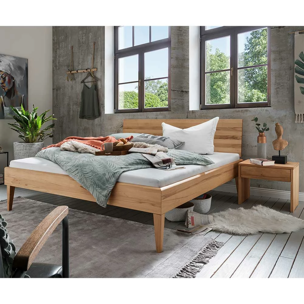 Bett & Nachtkonsolen - Kernbuche - Eudrinia (dreiteilig) Bett & Nachtkonsolen - Kernbuche - Eudrinia (dreiteilig) -Valganios Sales bett nachtkonsolen kernbuche massivholz geoelt eudrinia 01