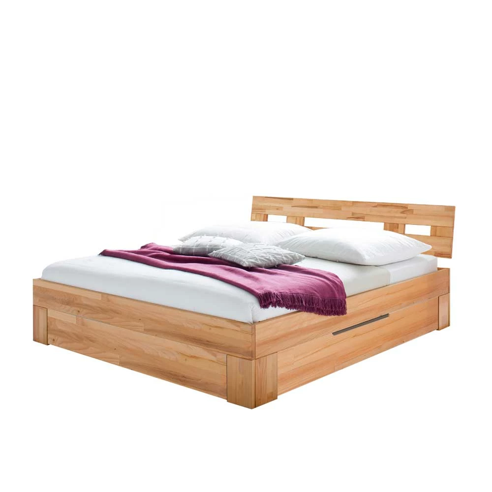 Bett Agacina mit Schubkästen (dreiteilig) Bett Agacina Mit Schubkästen (dreiteilig) -Valganios Sales bett schubkaesten kernbuche massivholz agacina f