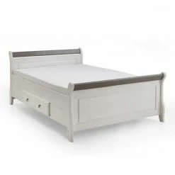 Bett Caneon In Weiß Grau