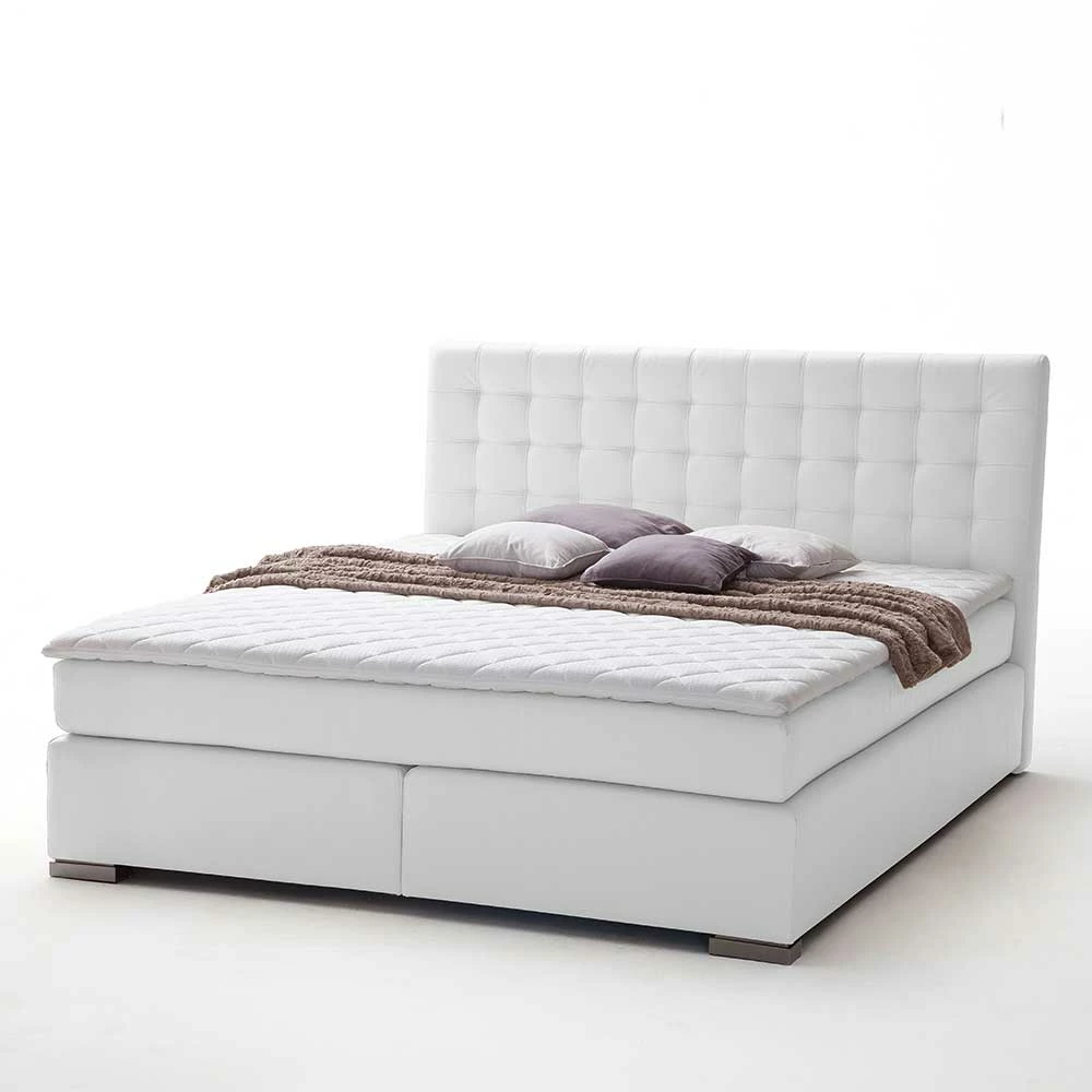 Boxspring Bett Alanie mit Taschenfederkern Matratze Boxspring Bett Alanie Mit Taschenfederkern Matratze -Valganios Sales boxspring bett taschenfederkern matratze weiss alanie 04