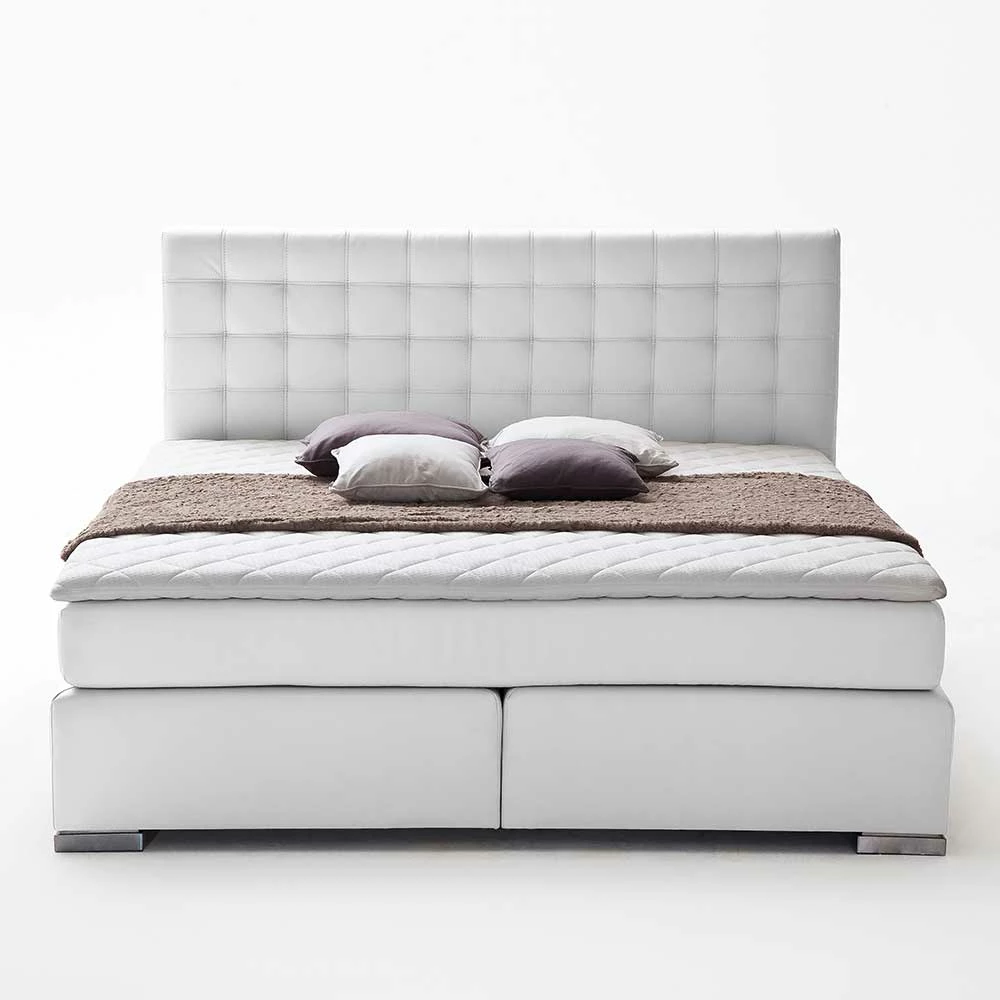 Boxspring Bett Alanie mit Taschenfederkern Matratze Boxspring Bett Alanie Mit Taschenfederkern Matratze -Valganios Sales boxspring bett taschenfederkern matratze weiss alanie 05