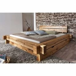 Charmantes Wildeiche Bett Mit Balken Rahmen - Satton 4 Charmantes Wildeiche Bett Mit Balken Rahmen - Satton -Valganios Sales charmantes wildeiche bett mit balken rahmen 140x200 bis 200x200 satton 02