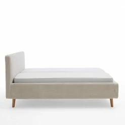 Cord Doppelbett In Beige - Assjan -Valganios Sales cord doppelbett in beige mit massivholz fuessen aus eiche assjan 05