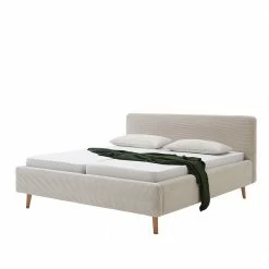 Cord Doppelbett In Beige - Assjan