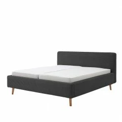 Cord Polsterbett In Anthrazit - Luisa