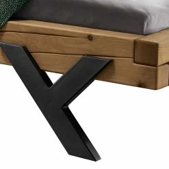 Design Balkenbett Aus Fichte Rustikal - Rucia 5 Design Balkenbett Aus Fichte Rustikal - Rucia -Valganios Sales design balkenbett aus fichte rustikal mit metallbeinen in schwarz rucia 03