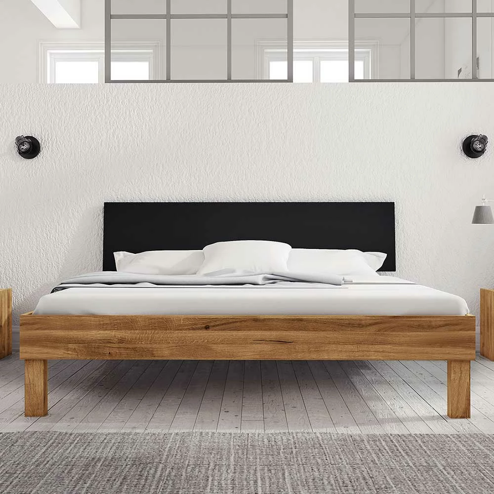 Design Wildeichebett mit schwarzem Kopfteil - Olbysca I Design Wildeichebett Mit Schwarzem Kopfteil - Olbysca I -Valganios Sales design wildeichebett mit schwarzem kopfteil aus mdf online kaufen olbysca i 01