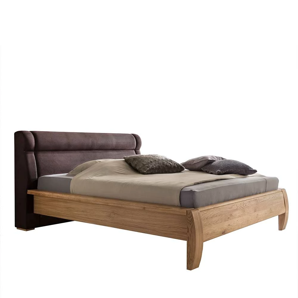 Designbett aus Eiche Natur mit Kopfteil - Joanthan Designbett Aus Eiche Natur Mit Kopfteil - Joanthan -Valganios Sales designbett aus eiche natur mit kopfteil stoff in dunkelbraun joanthan f