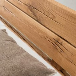 Designbett Aus Eichenbalken Mit Metallfüßen - Frenanda -Valganios Sales designbett aus eichenbalken mit metallfuessen in schwarz rustikales industrial frenanda 04