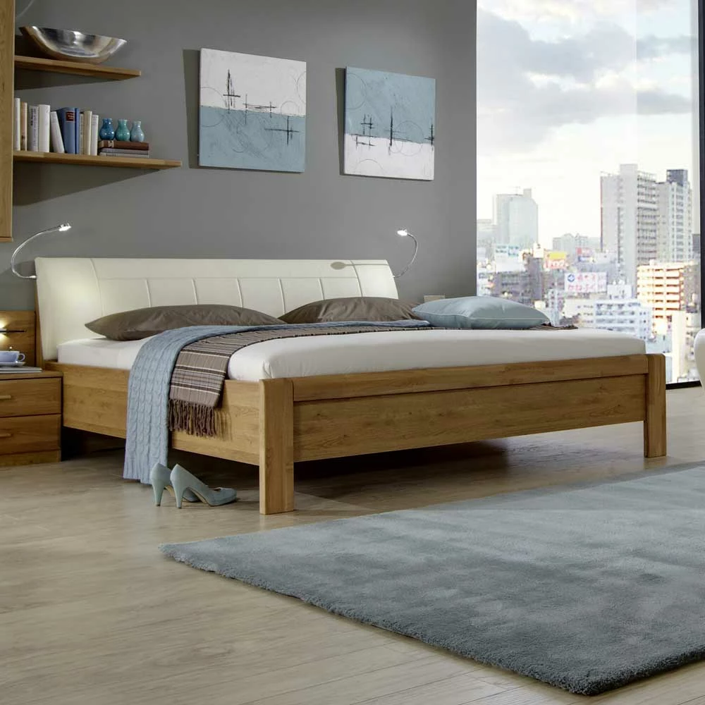 Doppelbett Waruna aus Eiche Doppelbett Waruna Aus Eiche -Valganios Sales doppelbett aus eiche polsterkopfteil waruna 01