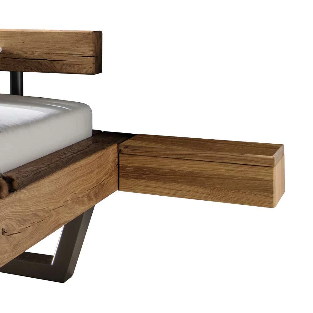 Doppelbett aus Wildeiche-Balken & Metall Inverness als Set mit Nachttischen (dreiteilig) Doppelbett Aus Wildeiche-Balken & Metall Inverness Als Set Mit Nachttischen (dreiteilig) -Valganios Sales doppelbett aus wildeiche balken metall als set mit nachttischen inverness 02