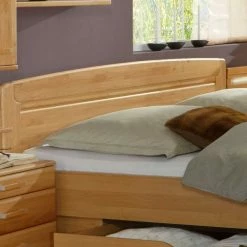 Doppelbett Bordeaux Aus Erle Teilmassiv -Valganios Sales doppelbett erle teilmassiv bettkasten bordeaux 02