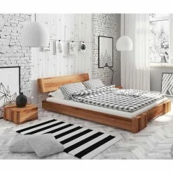 Doppelbett Dessina Aus Kernbuche Massivholz