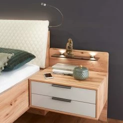 Doppelbett Kombi Mit Nachtkommoden - Krofun (dreiteilig) -Valganios Sales doppelbett kombi mit nachtkommoden inklusive beleuchtung krofun 05