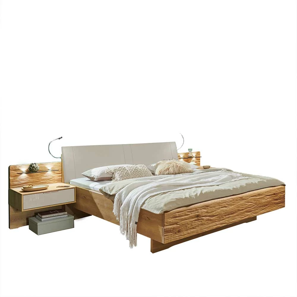 Doppelbett & Nachtkonsolen Set - Fenezian (dreiteilig) Doppelbett & Nachtkonsolen Set - Fenezian (dreiteilig) -Valganios Sales doppelbett nachtkonsolen set modern mit led fenezian f