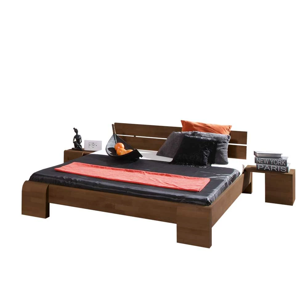 Doppelbett Omanu in Nussbaumfarben lackiert Doppelbett Omanu In Nussbaumfarben Lackiert -Valganios Sales doppelbett nussbaumfarben lackiert buche massivholz omanu html f