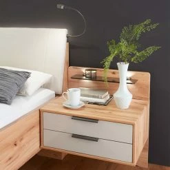 Doppelbett Set Mit Nachtkommoden - Krofun (dreiteilig) 6 Doppelbett Set Mit Nachtkommoden - Krofun (dreiteilig) -Valganios Sales doppelbett set mit nachtkommoden aus kernbuche kunstleder krofun 05