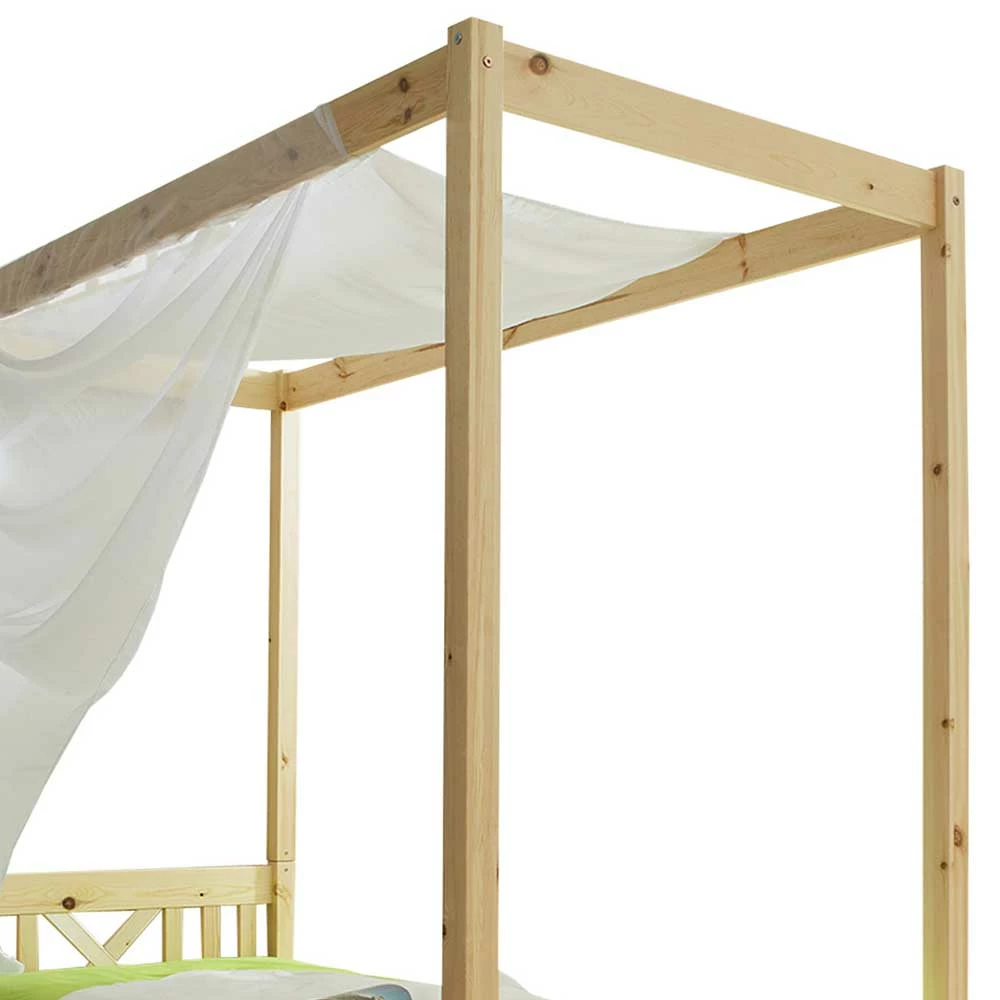 Echtholz Himmelbett Als Einzelbett - Pless 6 Echtholz Himmelbett Als Einzelbett - Pless – Bild 4