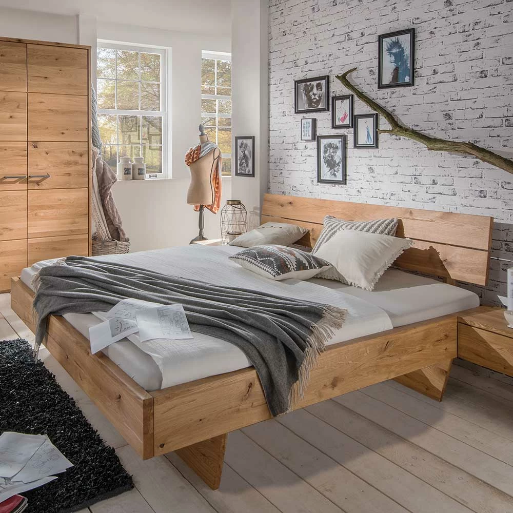 Edles Doppelbettgestell aus Wildeiche - Smiralda Edles Doppelbettgestell Aus Wildeiche - Smiralda -Valganios Sales edles doppelbettgestell aus wildeiche massivholz zb in 180x200 smiralda 01