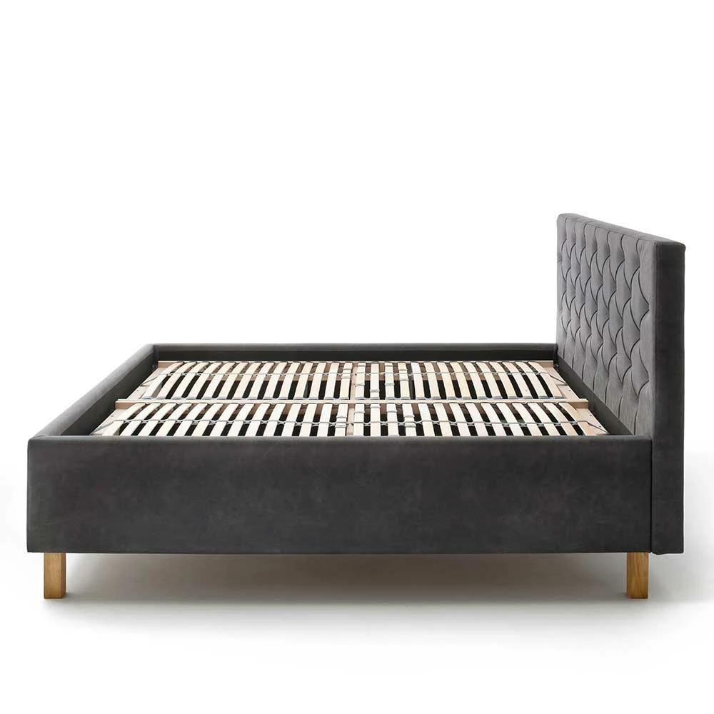 Ehebett mit Bettkasten in Anthrazit - Globals Ehebett Mit Bettkasten In Anthrazit - Globals -Valganios Sales ehebett mit bettkasten in anthrazit mit eiche holzfuessen 2 groessen globals 05