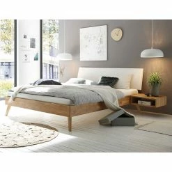 Eiche Bett & Hänge-Nachttische - Elizara (dreiteilig) -Valganios Sales eiche bett haenge nachttische in 3 doppelbett groessen elizara 01