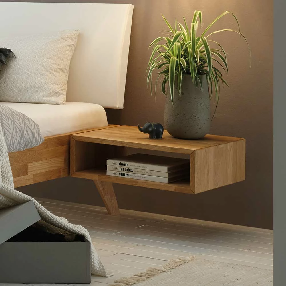 Eiche Einzelbett mit Kopfteil - Sanjo (zweiteilig) Eiche Einzelbett Mit Kopfteil - Sanjo (zweiteilig) -Valganios Sales eiche einzelbett mit kopfteil in weiss haenge nachttisch sanjo 02