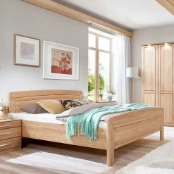 Eiche Holzbett Mit 48 Cm Einstiegshöhe - Sendician
