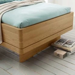 Einzelbett Mit Kunstleder Kopfteil In Beige - Emdsiva -Valganios Sales einzelbett mit kunstleder kopfteil in beige rahmen in eiche 4 laengen emdsiva 04