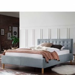 Elegantes Polsterbett In Hellem Blau - Plodi -Valganios Sales elegantes polsterbett in hellem blau mit holzfuessen in eichefarben plodi 01