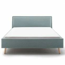 Gepolstertes Bettgestell In Hellblau & Eiche Natur - Adea -Valganios Sales gepolstertes bettgestell in hellblau eiche natur in 160x200 oder 180x200 adea 04